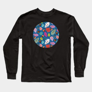 Colorful autumn leaves and acorns Long Sleeve T-Shirt